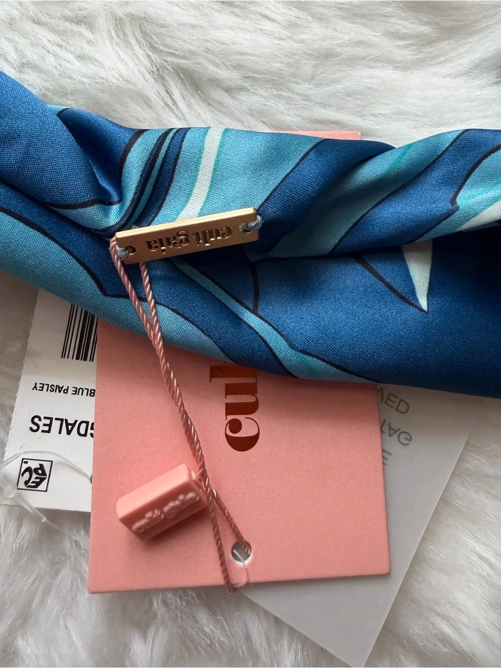 New! cult gaia Blue & Light Blue Wave Hair Turban Headband